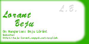 lorant beju business card